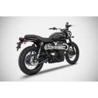 Ligne d'échappement tiger 70 haut inox Zard - Version : racing, Options : sans option, Matière : inox, Embout : embout bronze 