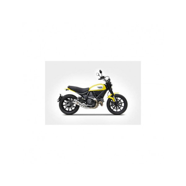 Echappement bas inox Double inox Zard - Version : racing, Options : noir, Matière : inox, Embout : embout inox