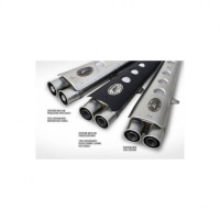 Echappement bas inox Double inox Zard - Version : racing, Options : noir, Matière : inox, Embout : embout inox