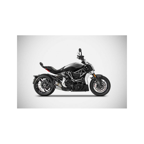 Ligne complète inox 2 en 1 en 2 Ducati x diavel Zard - Options : noir, Version : racing, Embout : embout inox, Matière : inox