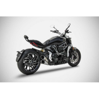 Ligne complète inox 2 en 1 en 2 Ducati x diavel Zard - Options : noir, Version : racing, Embout : embout inox, Matière : inox