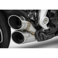 Ligne complète inox 2 en 1 en 2 Ducati x diavel Zard - Version : racing, Options : noir, Matière : inox, Embout : embout inox