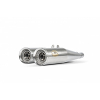 Double échappements Zuma chrome Guzzi v7 iii Zard - Options : poli, Matière : inox, Embout : embout inox, Version : homologué