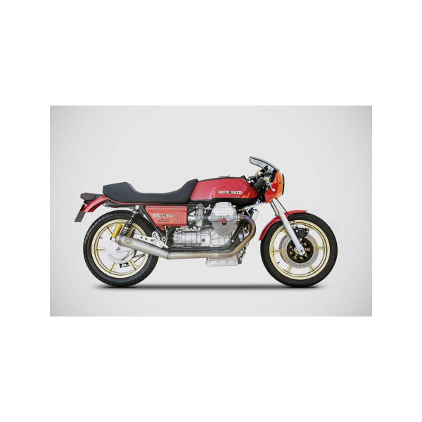 Ligne complète guzzi le mans Zard - Version : racing, Options : poli, Matière : inox, Embout : embout inox