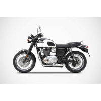 Ligne Echappement court Triumph t120 Zard - Version : racing, Options : poli, Matière : inox, Embout : embout inox 