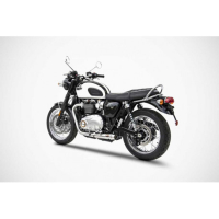 Ligne Echappement court Triumph t120 Zard - Version : racing, Options : noir, Matière : inox, Embout : embout inox
