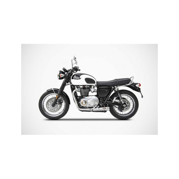 Ligne Echappement court Triumph t120 Zard - Options : poli, Matière : inox, Embout : embout inox, Version : homologué