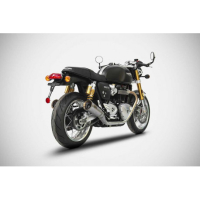 Double échappements coniques thruxton 1200 Zard - Version : racing, Options : sans option, Matière : inox, Embout : embout inox 