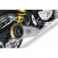 Double échappements coniques version thruxton 1200 Zard - Options : noir, Version : racing, Embout : embout inox, Matière : titane 