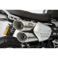 Double échappement haut inox Zard - Options : noir, Version : racing, Embout : embout carbone, Matière : inox 