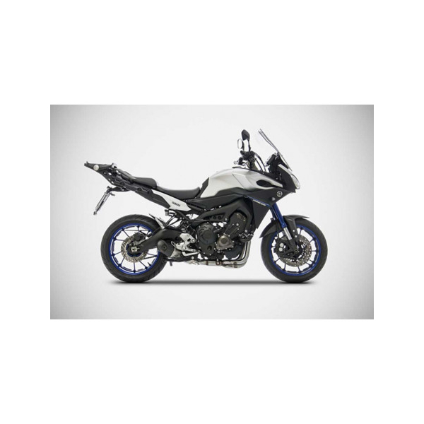 Ligne complète d'échappement inox mt09 xsr 900 mt09 tracer Zard - Options : noir, Version : racing, Embout : embout carbone, Matière : inox