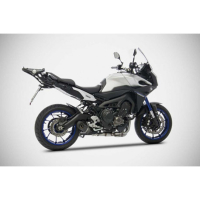 Ligne complète d'échappement inox mt09 xsr 900 mt09 tracer Zard - Options : noir, Version : racing, Embout : embout carbone, Matière : inox