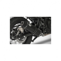 Echappement inox royal enfield  HYMALAYAN Zard - Version : racing, Options : noir, Embout : embout carbone, Matière : aluminium 