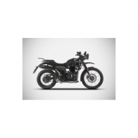 Echappement inox Euro 4 royal enfield Hymalayan Zard - Version : racing, Options : noir, Embout : embout carbone, Matière : aluminium