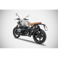 Echappement inox BMW R Nine T scrambler version hardy Zard - Options : noir, Version : racing, Embout : embout inox, Matière : inox 