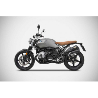 Echappement inox BMW R Nine T scrambler version hardy Zard - Options : noir, Version : racing, Embout : embout inox, Matière : inox