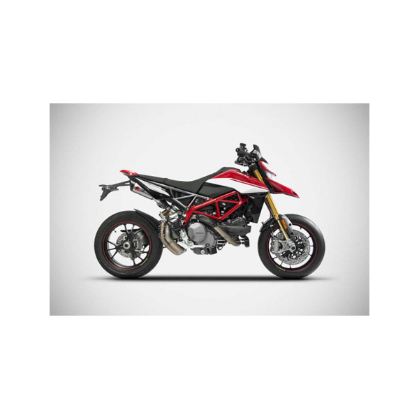 Echappement gt inox Ducati hypermotard 950 Zard - Options : sans option, Version : homologué, Embout : embout carbone, Matière : inox