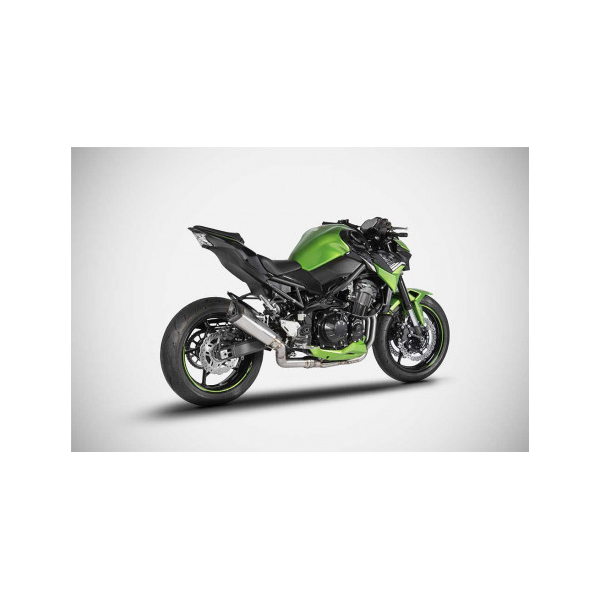 Ligne complète d'échappement inox 4 en 1 Kawasaki Z900 Zard - Options : sans option, Version : racing, Embout : embout carbone, Matière : titane