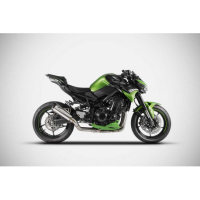 Ligne complète d'échappement inox 4 en 1 Kawasaki Z900 Zard - Matière : titane, Embout : embout carbone, Version : homologué, Options : version A2