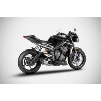 Echappement inox Triumph street triple 765 Zard - Options : sans option, Version : racing, Embout : embout carbone, Matière : inox 