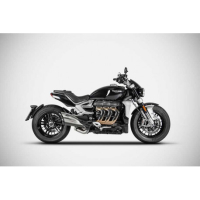 Echappement double sortie Triumph Rocket 3  Zard - Version : racing, Options : noir, Matière : inox, Embout : embout carbone