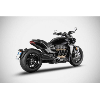 Echappement double sortie Triumph Rocket 3  Zard - Options : sans option, Matière : inox, Embout : embout carbone, Version : homologué 