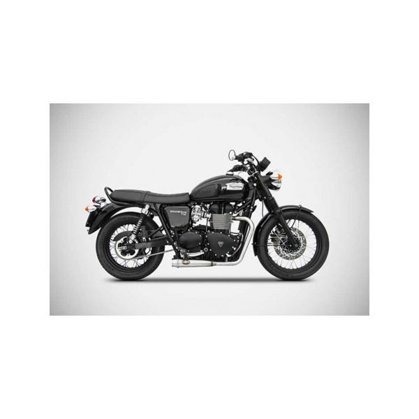 Ligne complète 2 en 2 inox Triumph bonneville Zard - Options : poli, Version : racing, Embout : embout inox, Matière : inox