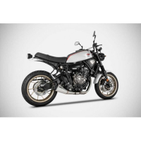 Ligne complète d'échappement basse inox mt07 et xsr 700 Zard - Options : sans option, Matière : inox, Embout : embout carbone, Version : homologué