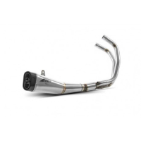 Ligne complète d'échappement basse inox mt07 et xsr 700 Zard - Options : noir, Matière : inox, Embout : embout inox, Version : homologué