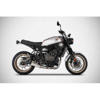 Ligne complète d'échappement basse inox mt07 et xsr 700 Zard - Options : noir, Matière : inox, Embout : embout inox, Version : homologué