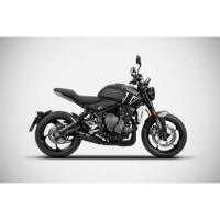 Ligne complète 3 en 1 inox Euro 5 avec embout carbone Triumph trident 660 Zard - Version : racing, Options : noir, Matière : inox, Embout : embout carbone