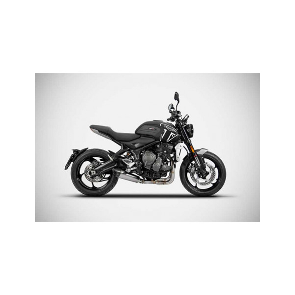 Ligne complète 3 en 1 inox Euro 5 avec embout carbone Triumph trident 660 Zard - Version : racing, Options : sans option, Matière : inox, Embout : embout carbone