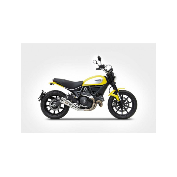 Echappement inox special edition Ducati scrambler Zard - Options : noir, Matière : inox, Embout : embout inox, Version : homologué