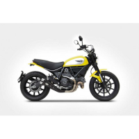 Echappement inox special edition Ducati scrambler Zard - Options : noir, Matière : inox, Embout : embout inox, Version : homologué