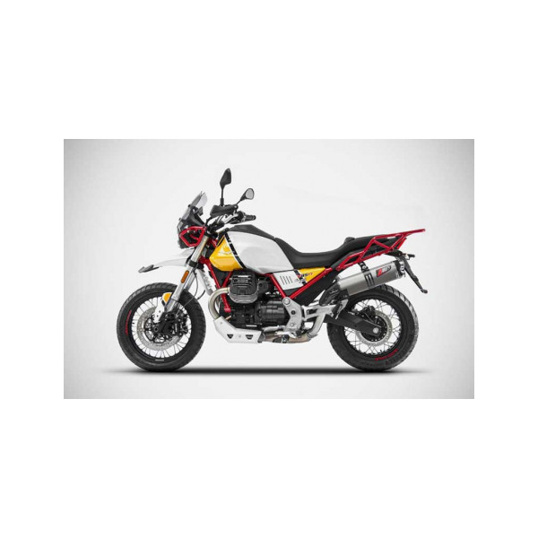 Echappement  haut Moto Guzzi v85 tt Zard - Options : sans option, Version : homologué, Embout : embout carbone, Matière : inox