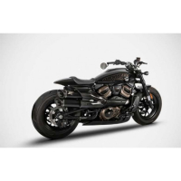 Ligne complète 2 en 1 en 2 gt inox Harley 1250 Sportster Zard - Options : noir, Matière : inox, Embout : embout carbone, Version : homologué