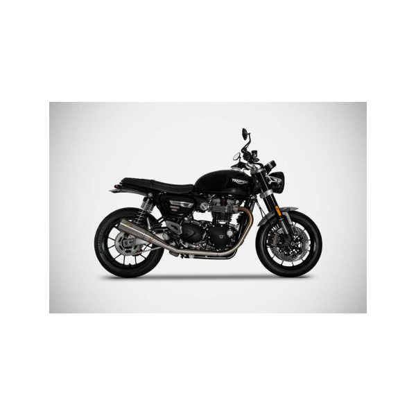 KIT SILENCIEUX ZARD MODELE CONIQUE INOX E5 TRIUMPH SPEED TWIN - Options : sans option, Matière : inox, Embout : embout carbone, Version : homologué