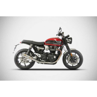 KIT SILENCIEUX ZARD MODELE CONIQUE INOX E5 TRIUMPH SPEED TWIN - Options : sans option, Matière : inox, Embout : embout carbone, Version : homologué