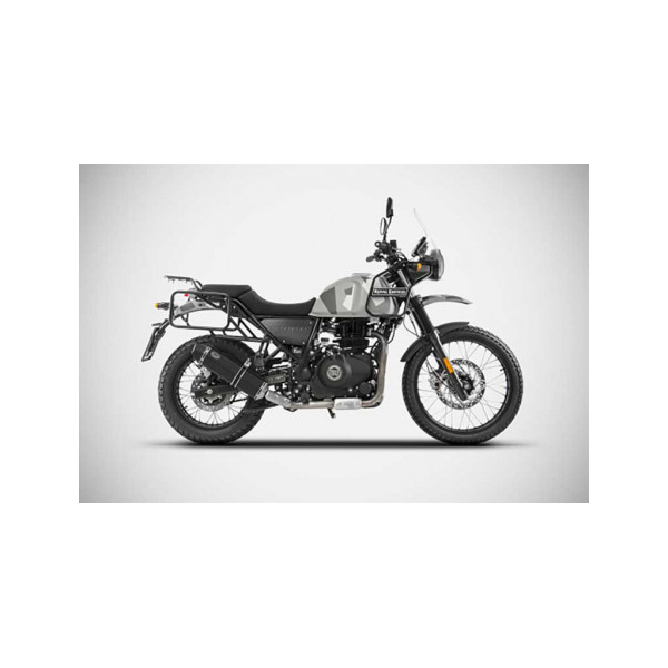 ECHAPPEMENT BAS ZARD INOX NOIR EMBOUT CARBONE HIMALAYAN / SCRAM 411 - Options : noir, Embout : embout carbone, Matière : aluminium, Version : homologué