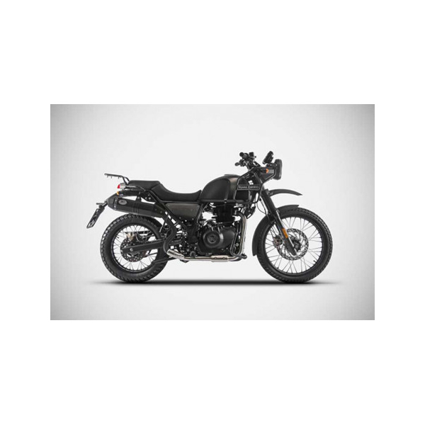 ECHAPPEMENT HAUT ZARD INOX EMBOUT CARBONE HIMALAYAN / SCRAM 41 - Version : racing, Options : noir, Embout : embout carbone, Matière : aluminium