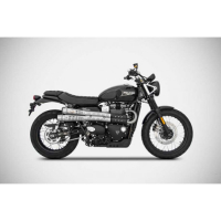 PAIRE DE SILENCIEUX SIX DAY TRIUMPH SCRAMBLER 900 2017-2022 - Options : noir, Version : homologué, Embout : embout inox, Matière : inox 