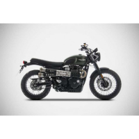 DOUBLE SILENCIEUX ZARD INOX TRIUMPH SCRAMBLER 900 - Options : noir, Version : homologué, Embout : embout inox, Matière : inox 