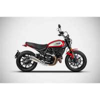 SILENCIEUX INOX ZARD DUCATI SCRAMBLER 800 - Options : noir, Version : racing, Embout : embout inox, Matière : inox 