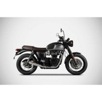 DOUBLE SILENCIEUX ZARD INOX TRIUMPH BONNEVILLE T120 - Options : noir, Version : racing, Embout : embout inox, Matière : inox 