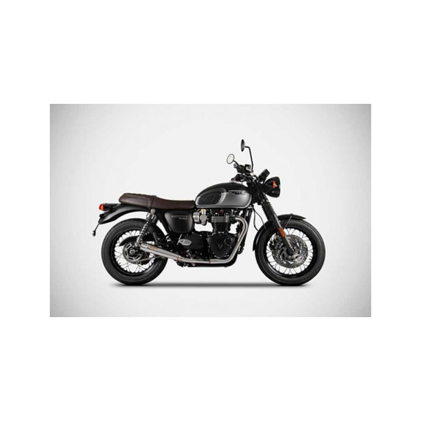 DOUBLE SILENCIEUX ZARD INOX TRIUMPH BONNEVILLE T120 - Version : racing, Options : sans option, Matière : inox, Embout : embout inox