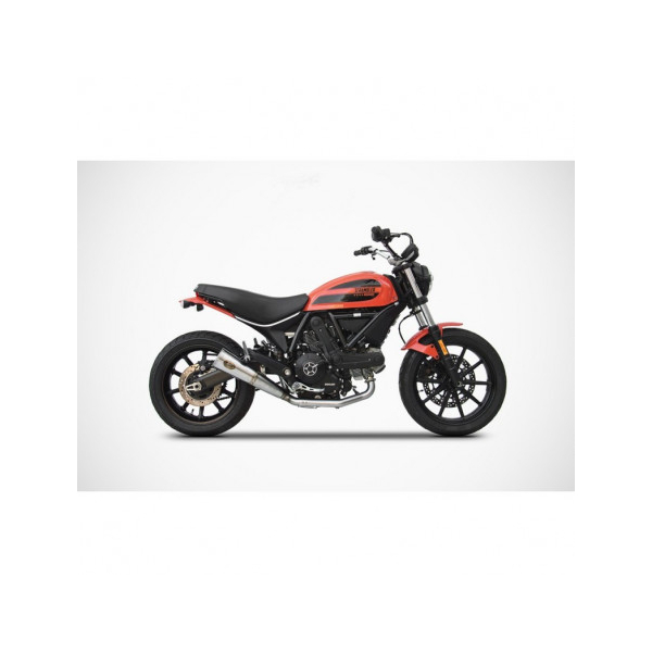 Echappement bas inox conique Zard - Version : racing, Matière : inox, Embout : embout inox, Options : brossé