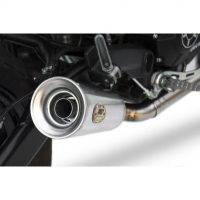 Echappement bas inox conique Zard - Version : racing, Matière : inox, Embout : embout inox, Options : brossé
