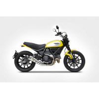 Echappement inox special edition Ducati scrambler Zard - Options : pare chaleur noir, Version : homologué, Embout : embout inox, Matière : inox 