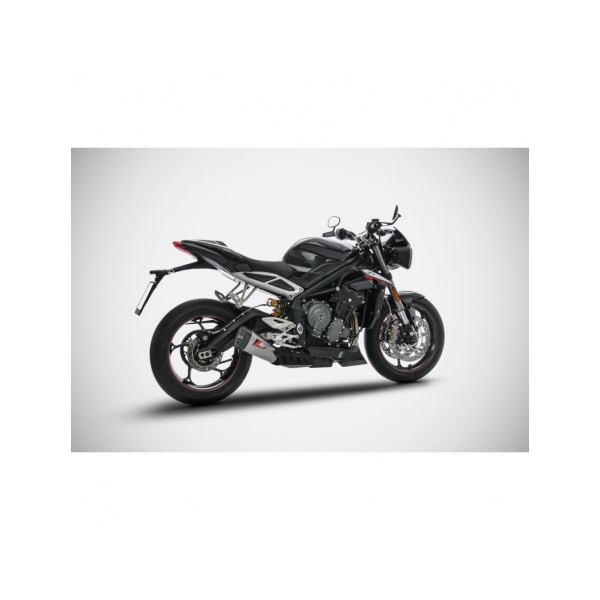 Echappement Triumph street triple 765 Zard - Options : sans option, Version : homologué, Embout : embout carbone, Matière : titane