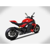 ECHAPPEMENT ZARD MAKO INOX PARE CHALEUR CARBONE DUCATI DIAVEL V4 - Options : sans option, Matière : inox, Embout : embout carbone, Version : homologué